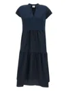 Sun68 Tiered Cap-sleeve Midi Dress