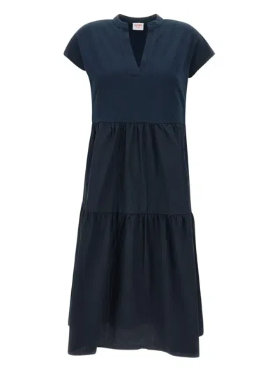 Sun68 Tiered Cap-sleeve Midi Dress