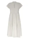 Sun68 Tiered Cap-sleeve Midi Dress