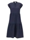 Sun 68 Tiered Cap-sleeve Midi Dress