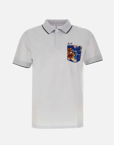 Sun68 White Print Pocket Polo Shirt