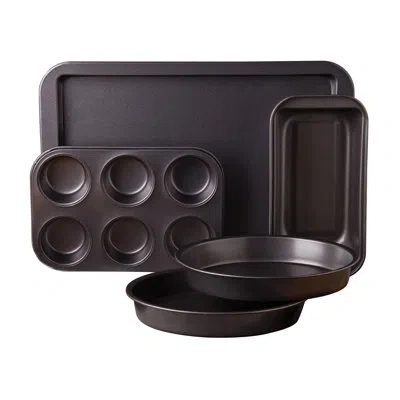 Sunbeam 5 Piece Non-stick Carbon Steel Bakeware Set In Bronze