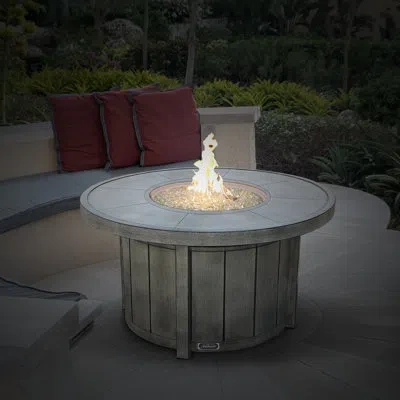 Sunbeam Boa Aluminum Propane/natural Gas Fire Table In Gray