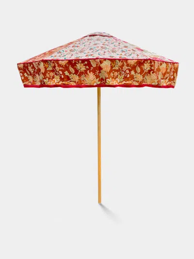 Sunbeam Jackie Layla Vintage-cotton Parasol (94.5in/2.4m) In Red