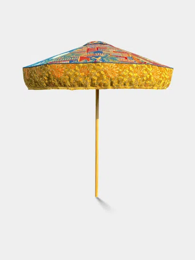 Sunbeam Jackie Sevilla Vintage-cotton Parasol (94.5in/2.4m) In Yellow