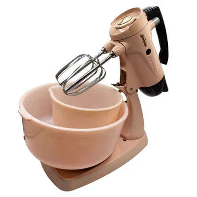 Pre-owned Sunbeam Mid-century Pink Enameled Model 12 Mixmaster Electric Mixer By  W/ Bowls