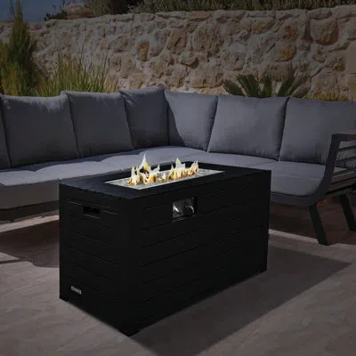 Sunbeam Oasis Aluminum Propane/natural Gas Fire Pit Table In Black