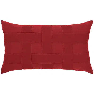 Sunbrella Basketweave Rouge 20"x12" Lumbar Indoor-outdoor Pillow