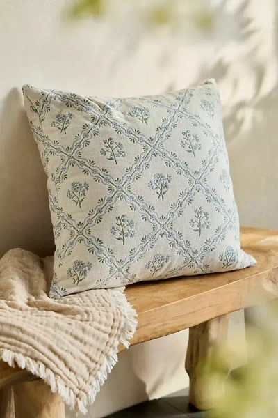 Sunbrella Diamond Lattice Outdoor Pillow In White