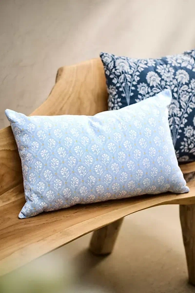 Sunbrella Floral Diamond Outdoor Pillow In Blue