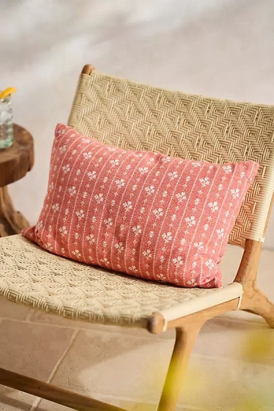 Sunbrella Floral Stripe Outdoor Lumbar Pillow