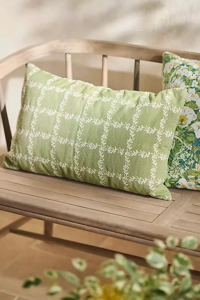 Sunbrella Floral Trellis Outdoor Lumbar Pillow
