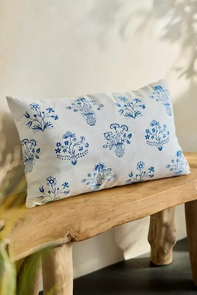 Sunbrella Floral Vase Outdoor Lumbar Pillow