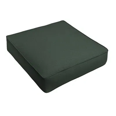 Sunbrella Outdoor Solid Corded 5" Deep Seating Cushion In Green