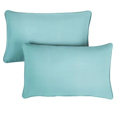 Sunbrella Outdoor Solid Corded Pillow Set Of 2 In  - Canvas Aruba
