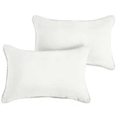 Sunbrella Outdoor Solid Corded Pillow Set Of 2 In  - Canvas Natural
