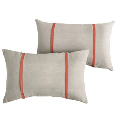 Sunbrella Outdoor Solid Double Petite Flange Pillow Set Of 2 In  - Cast Silver