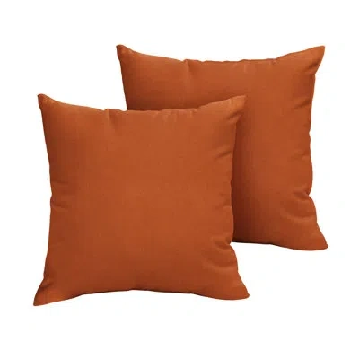 Sunbrella Outdoor Solid Knife Edge Pillow Set Of 2 In  - Canvas Rust