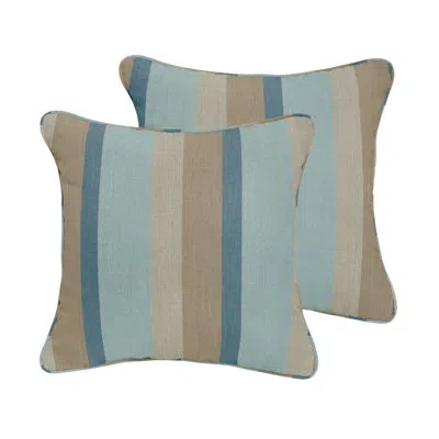 Sunbrella Outdoor Stripe Corded Pillow Set Of 2 In Multi Color