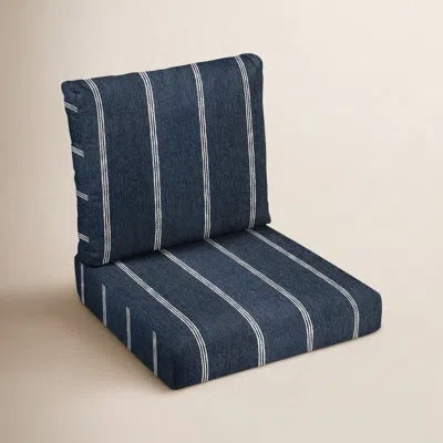 Sunbrella Outdoor Striped Lounge Cushion In Blue