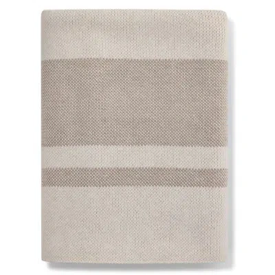 Sunbrella ® Signature Indoor Outdoor Throw - Veranda Stripe Alabaster In Ivory