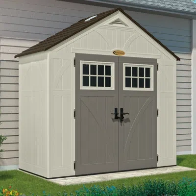 Suncast Outdoor Vanilla 8 Ft. W X 4 Ft. D Plastic Storage Shed