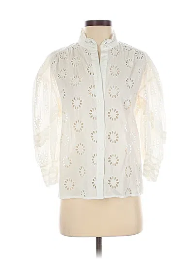 Pre-owned Suncoo 3/4 Sleeve Blouse In White