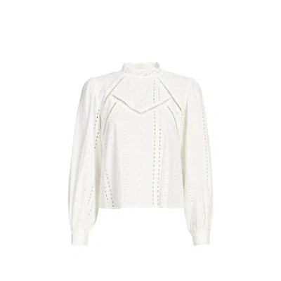 Suncoo Blouse Brodée Ample En Coton In White