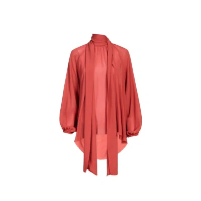 Suncoo Blouse Unie Col Montant In Orange