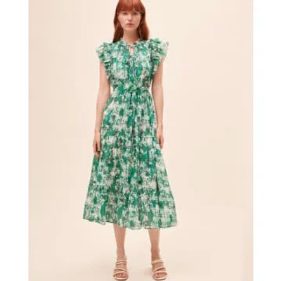 Suncoo Calipso Dress Green In Patterned Green