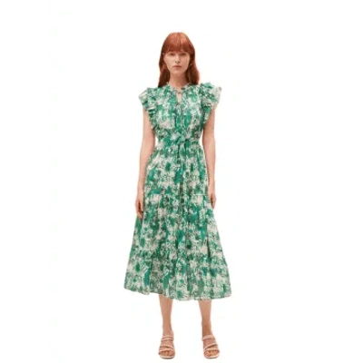 Suncoo Calipso Printed Dress In Green From