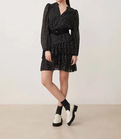 Suncoo Caliste Dotty Dress In Noir In Black