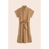 SUNCOO CAMEL CLODIE MIDI DRESS