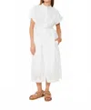 Suncoo Ceylan Embroidered Buttoned Midi Dress In White In White