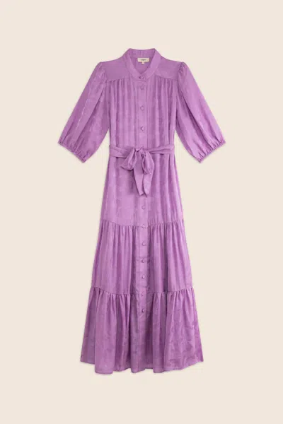 Suncoo Charly Dress In Mauve In Multi