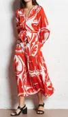 Suncoo Cindia Midi Dress In Geranium In Red