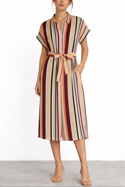 Suncoo Clara Dress In Rose In Multi