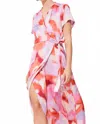 Suncoo Clelie Midi Dress In Fuchsia Print In Pink