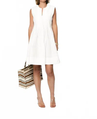 Suncoo Conely Pleated Sleeveless Mini Dress In White In Transparent