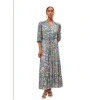 SUNCOO COSMOS PRINTED LONG DRESS IN GREEN FROM