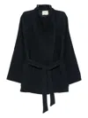 Suncoo Cotton Belted Jacket In Blue