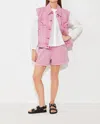 Suncoo Dido Sleeveless Denim Jacket In Rose In Pink