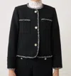 Suncoo Tweed Jacket In Black And White In Black