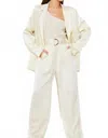 Suncoo Doris Satin Blazer Jacket In Blanc In White