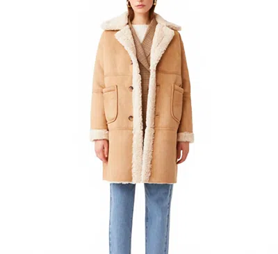 Suncoo Enjoy Reversible Coat In Beige In Brown
