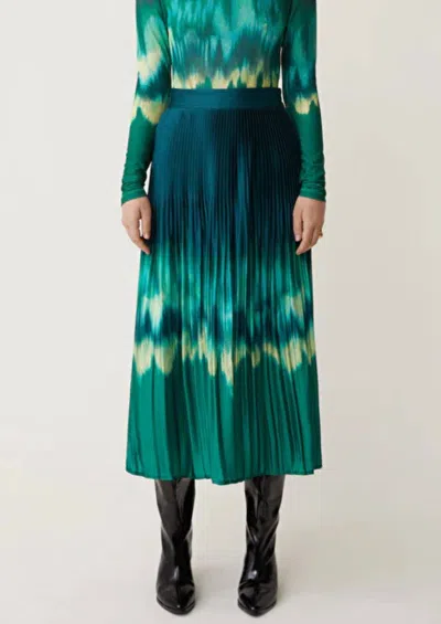 Suncoo Fado Midi Skirt In Green