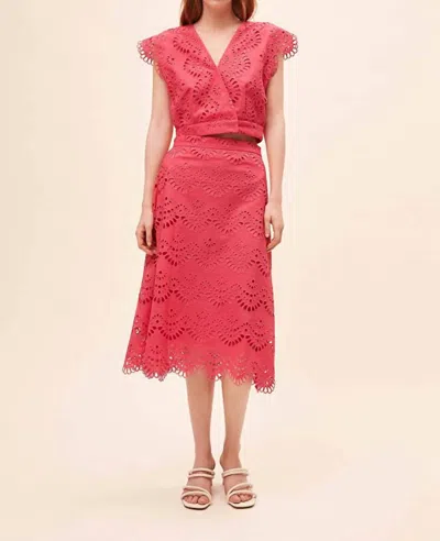 Suncoo Fancy Skirt In Fuchsia In Pink
