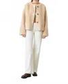 Suncoo Faux Fur Short Coat In Cream In White
