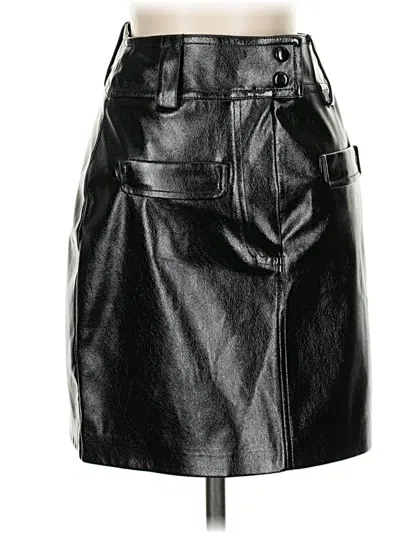 Pre-owned Suncoo Faux Leather Skirt In Black