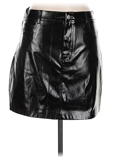 Pre-owned Suncoo Faux Leather Skirt In Black